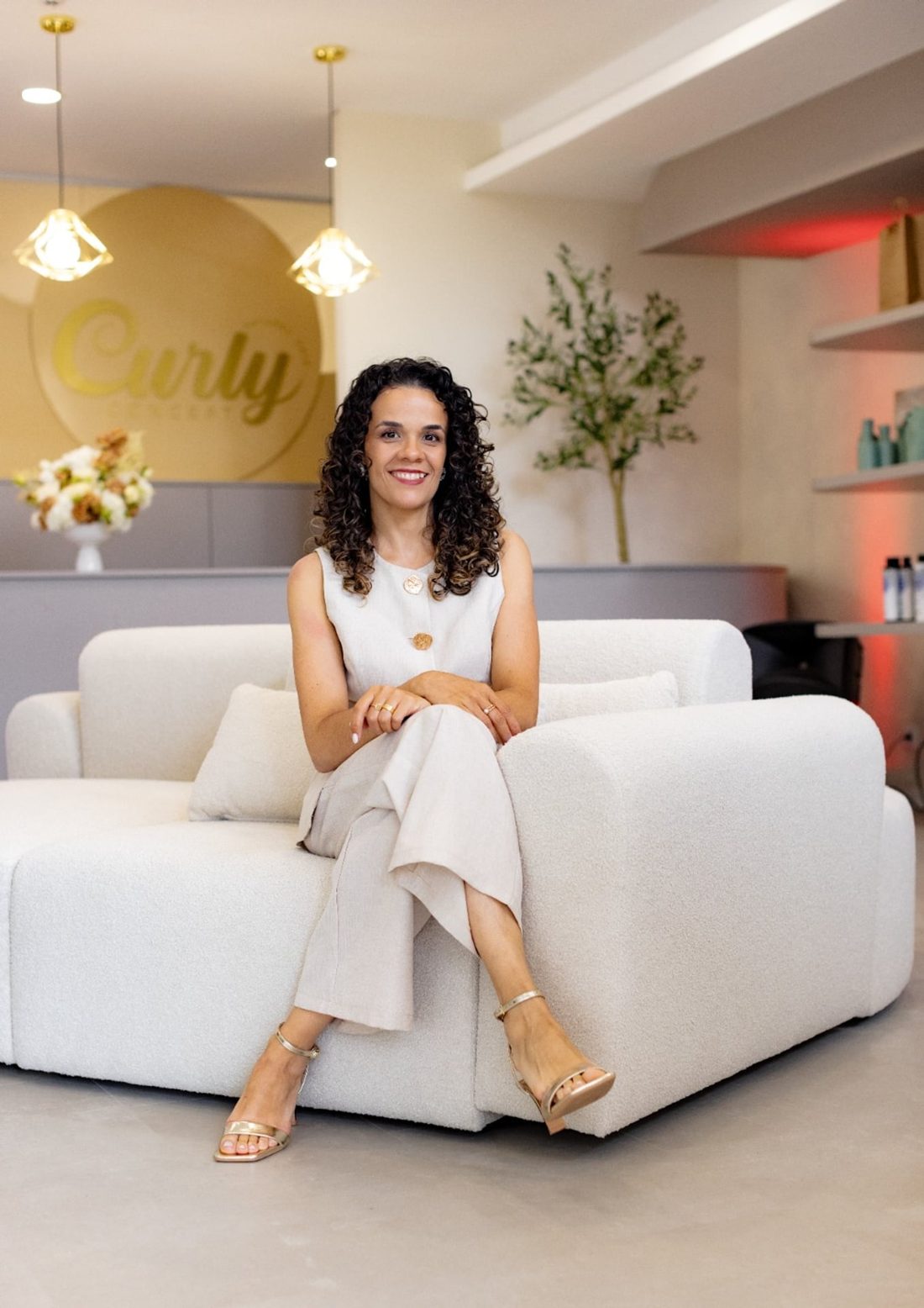 Vivian Oliveira na recepção da Curly Concept, em Viseu